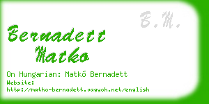 bernadett matko business card